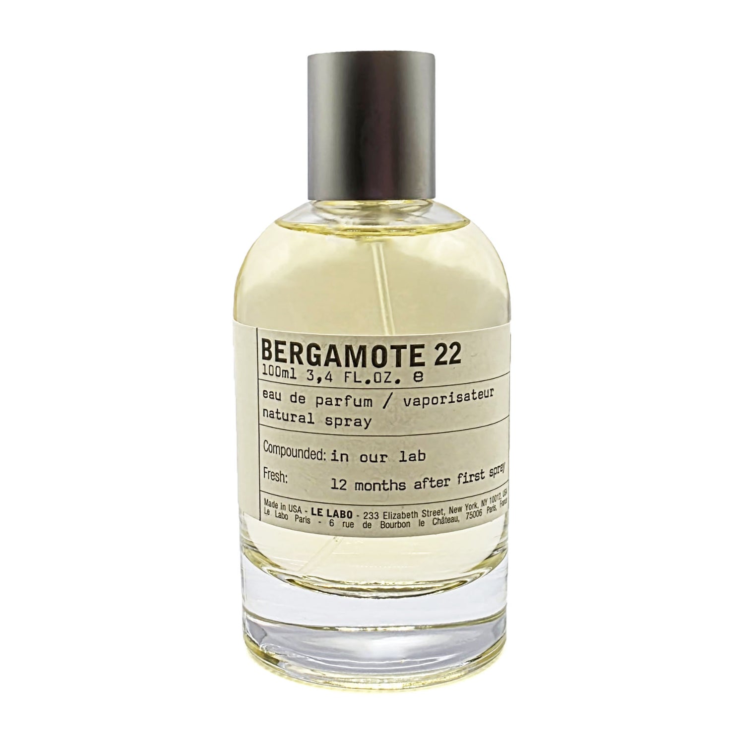 Le Labo Bergamote 22 Eau de Parfum spray bottle, travel spray decant, fragrance tester