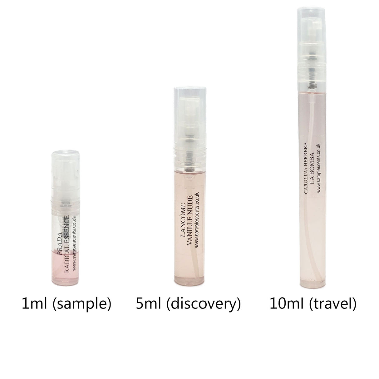 Sample Scents perfume fragrance decant sample travel bottle sizes
